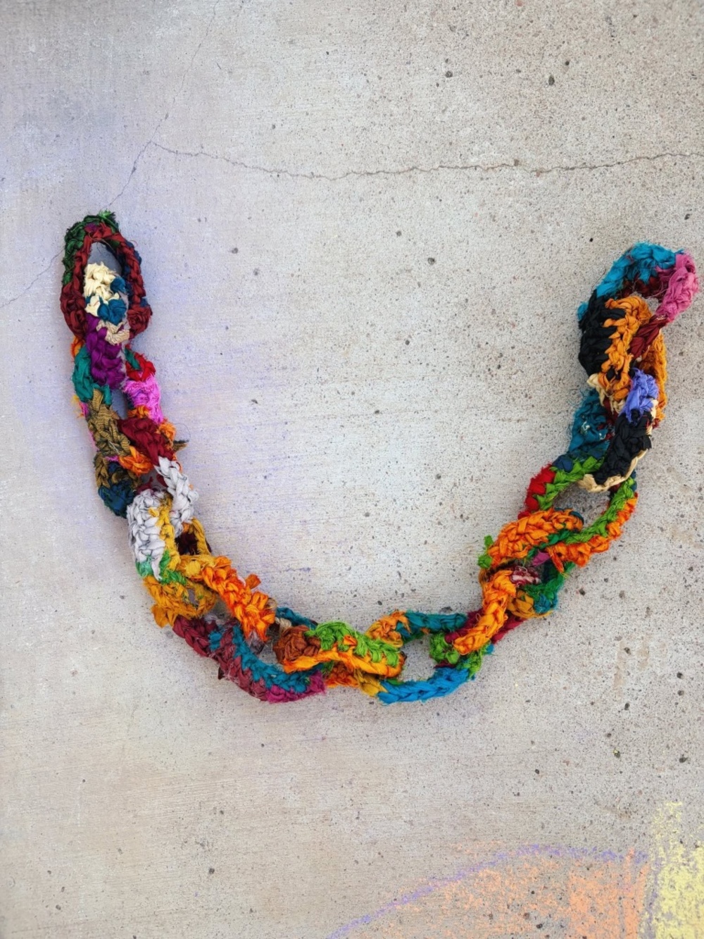 Handmade Crocheted Sari Silk Garland